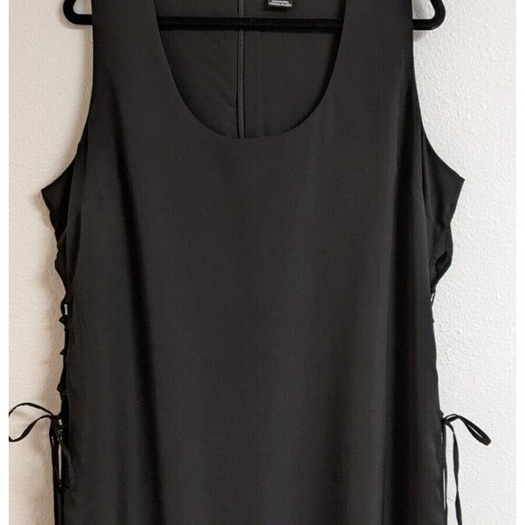 Women's City Chic Black Side Slit Lace Up Sleeveless Dress M/18 - Picture 3 of 13